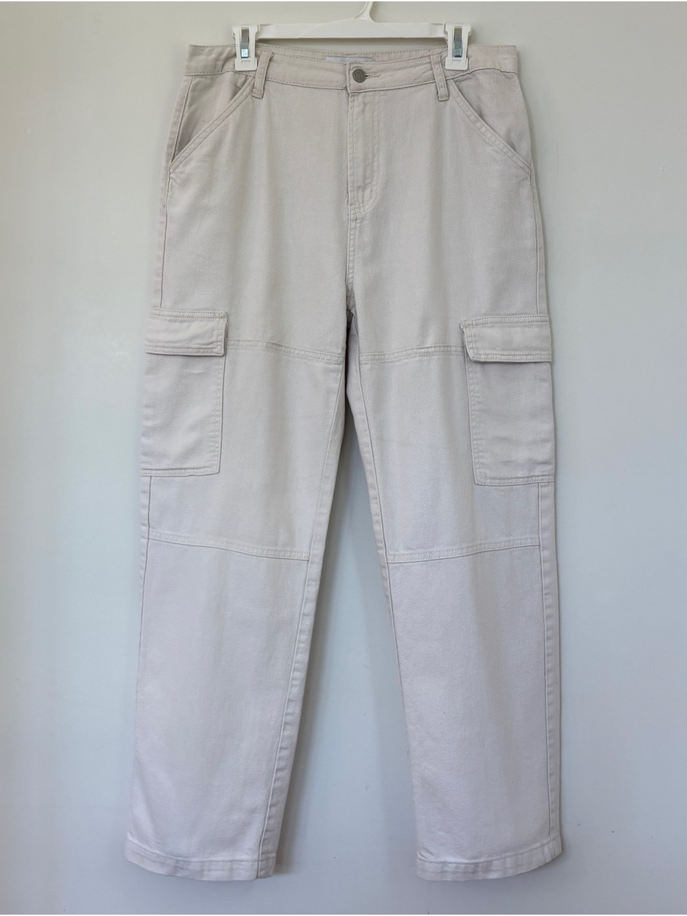 S.O.N.G. Cream Cargo Pants Size 11 Straight Leg Utility Y2K
